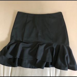 Forever 21 black mini ruffled skirt